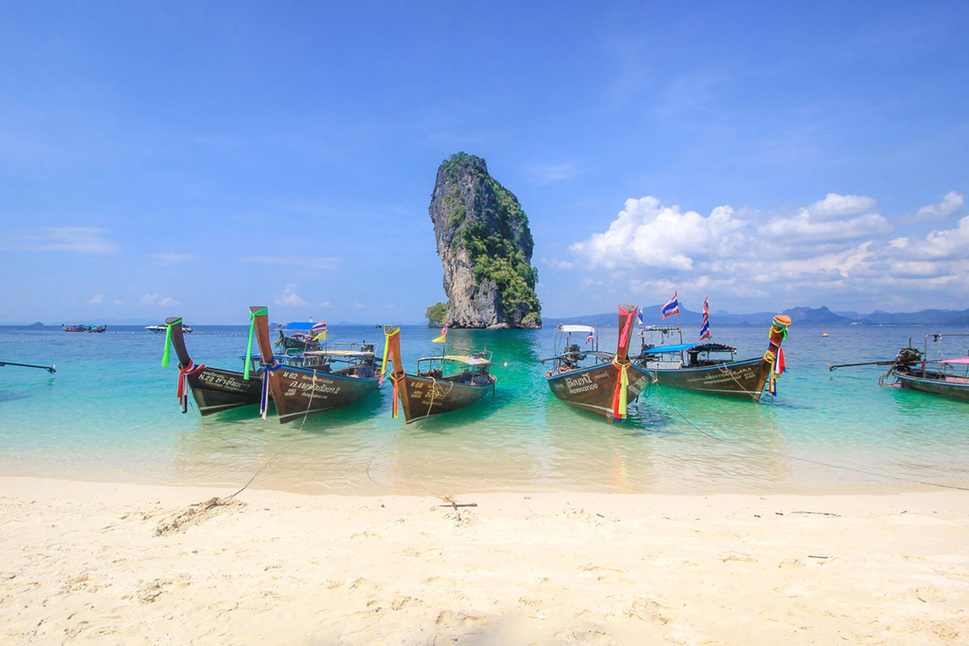 Krabi limestone island view